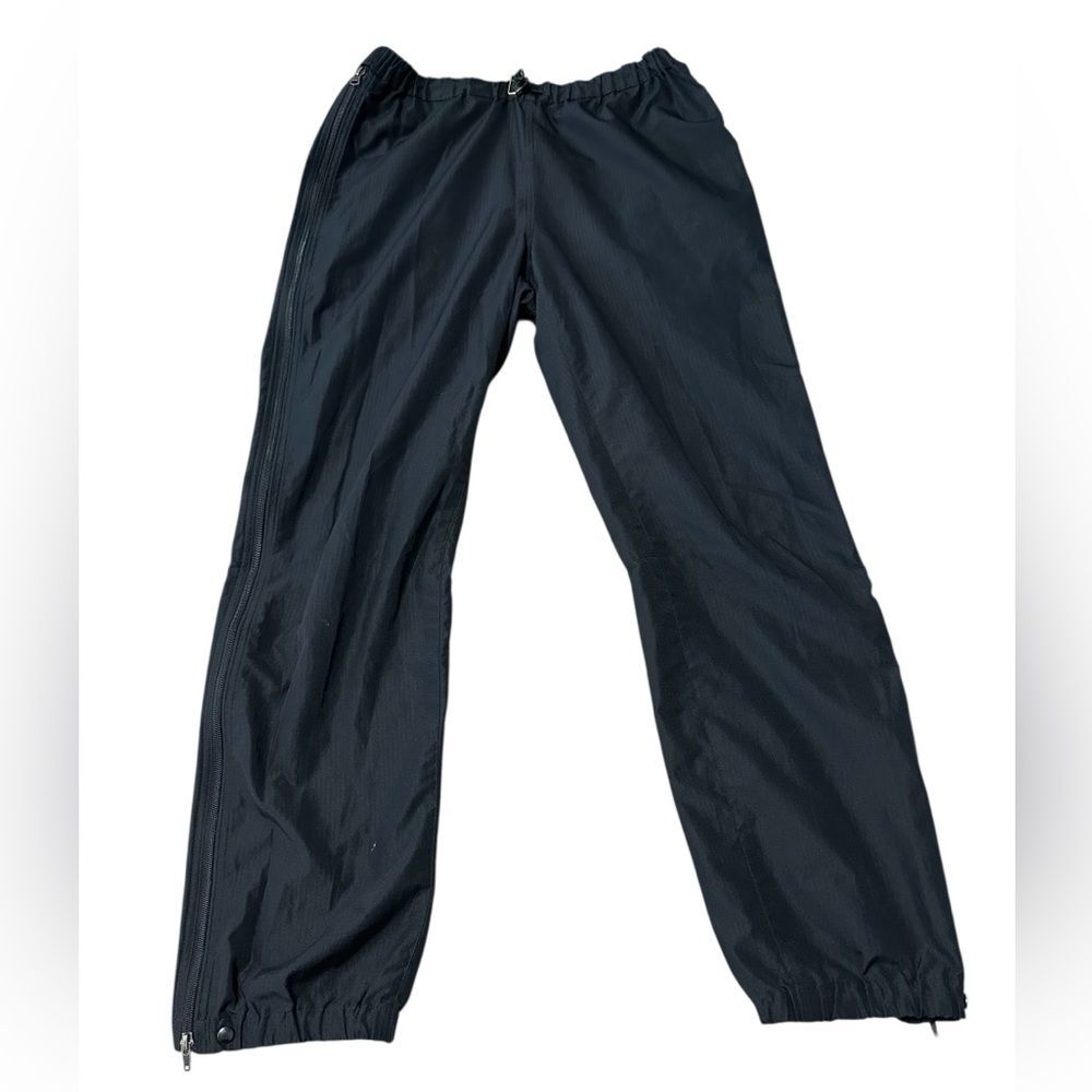 Patagonia Men’s Large Rain Pants Black Waterproof Shell Full Zip Outdoor Hiking